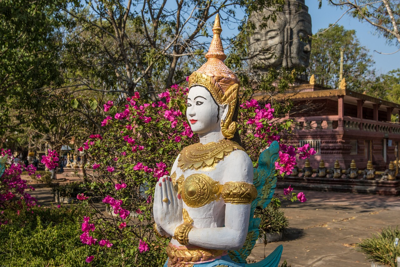 cambodia kampong cham monastery free photo