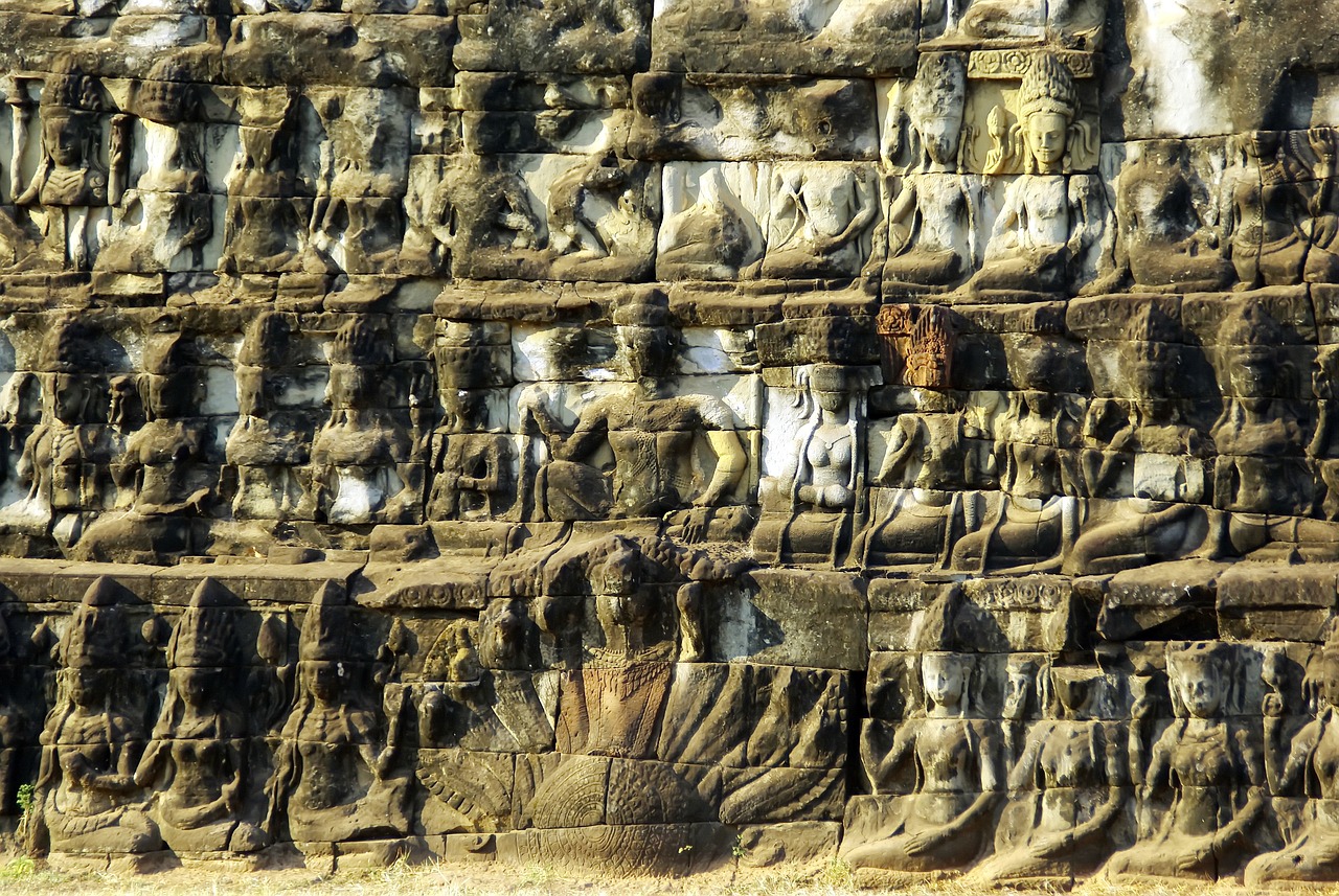 cambodia angkor bas-relief free photo