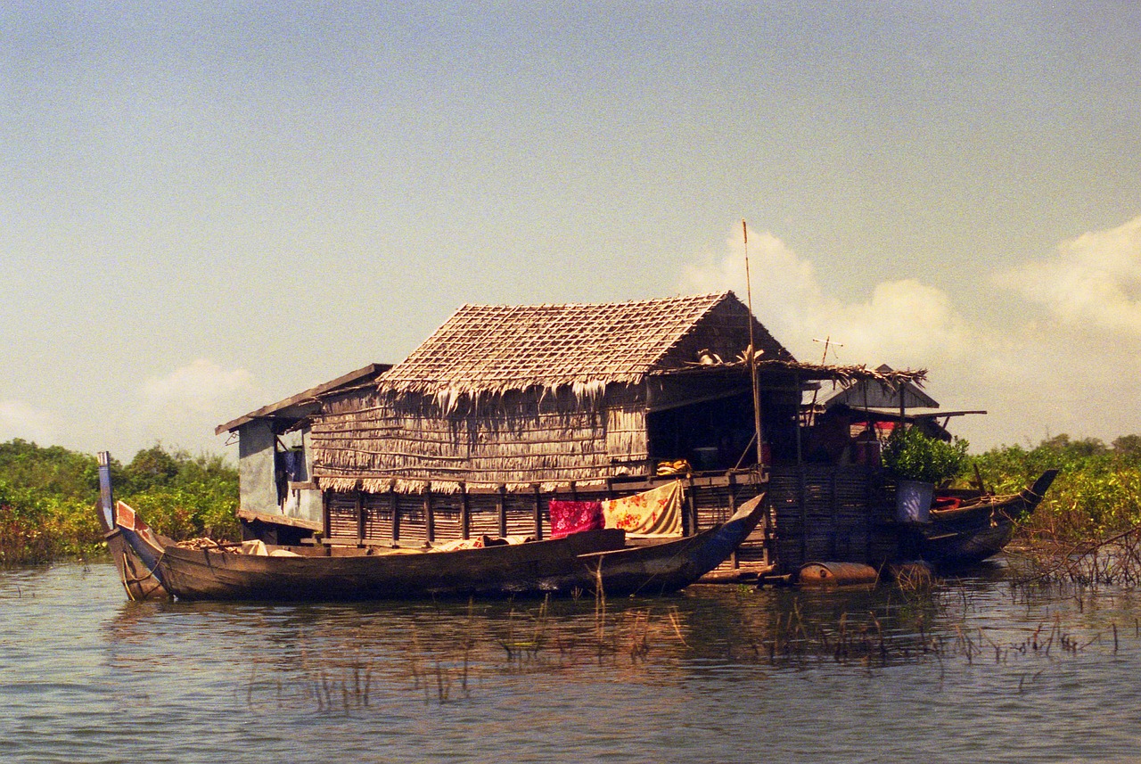cambodia  river life  landscape free photo