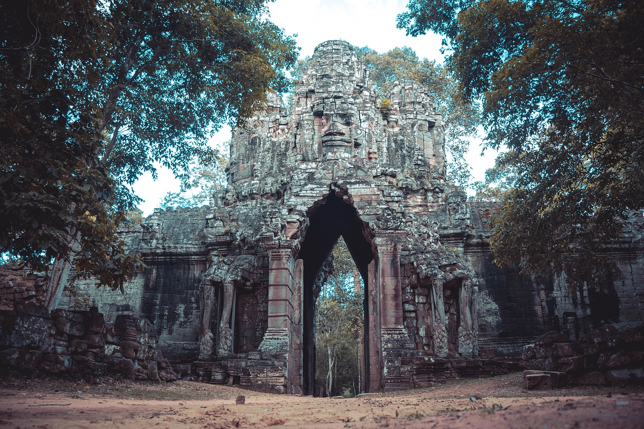 cambodia  bayon temple  gate of the death free photo