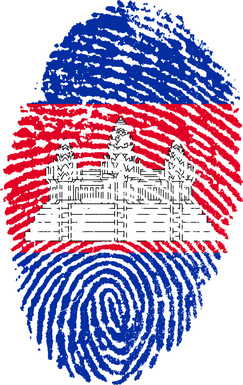 cambodia flag fingerprint free photo