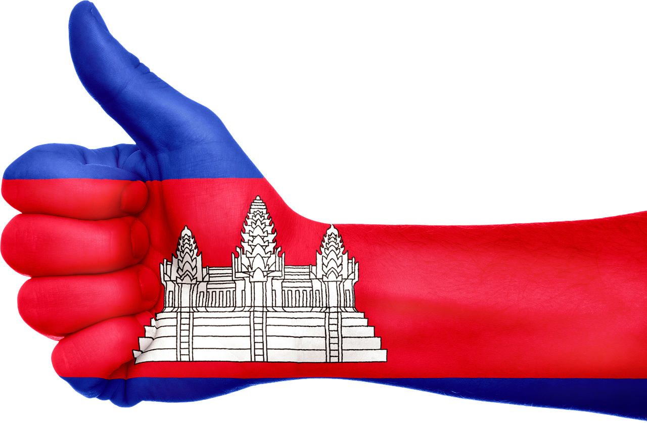 cambodia flag hand free photo