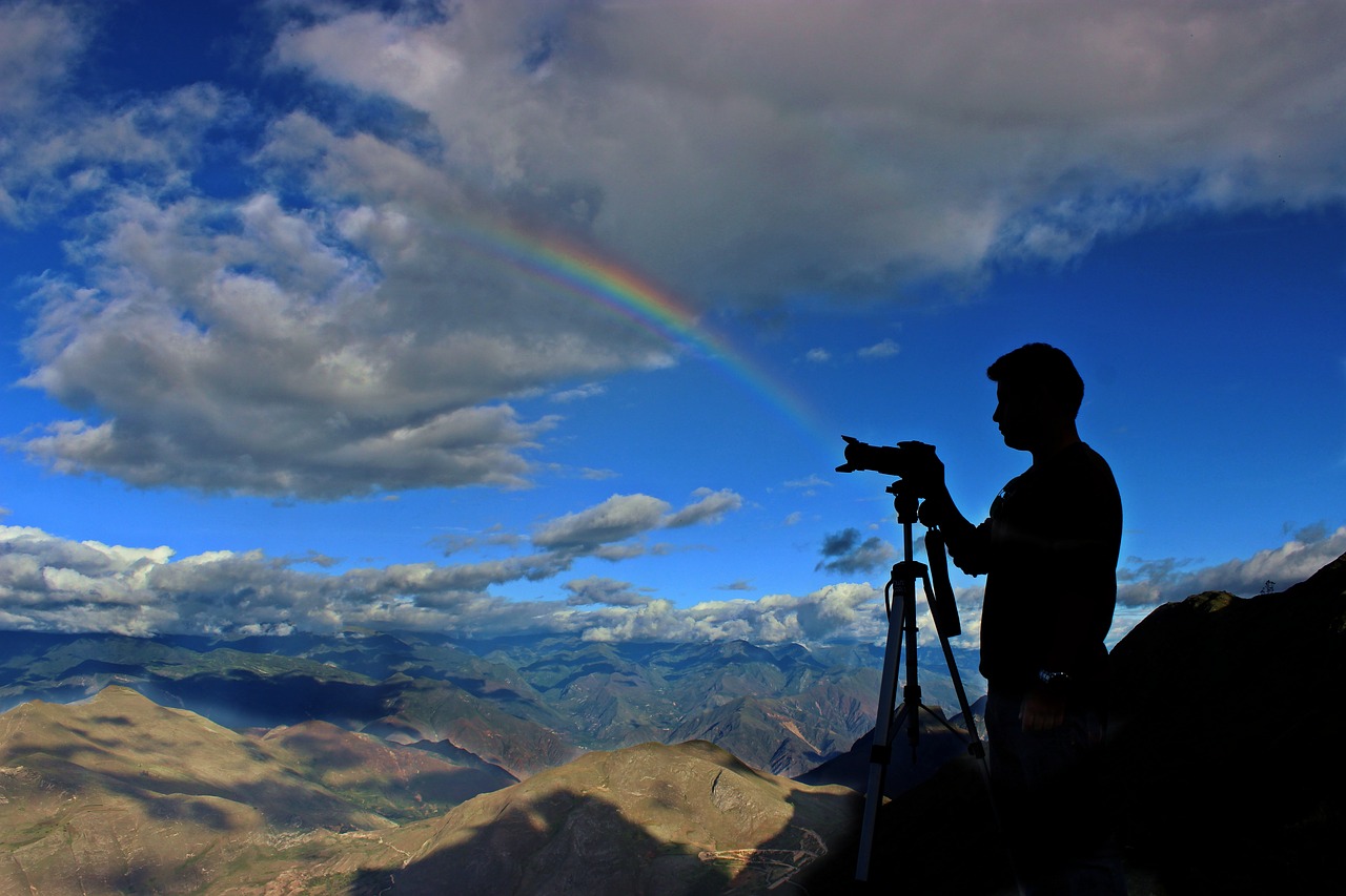 camera clouds mountain range free photo