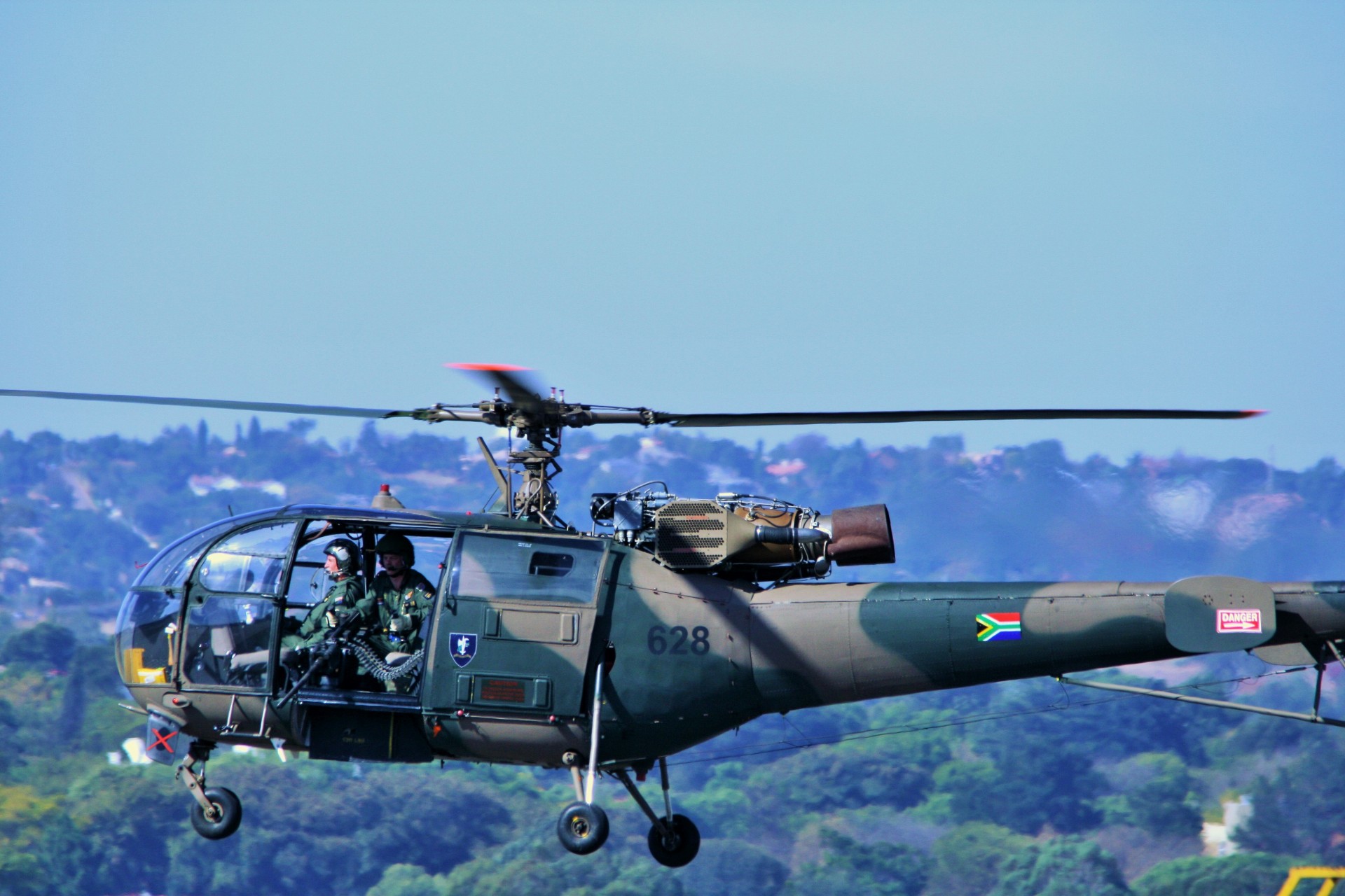 helicopter alouette iii take off free photo