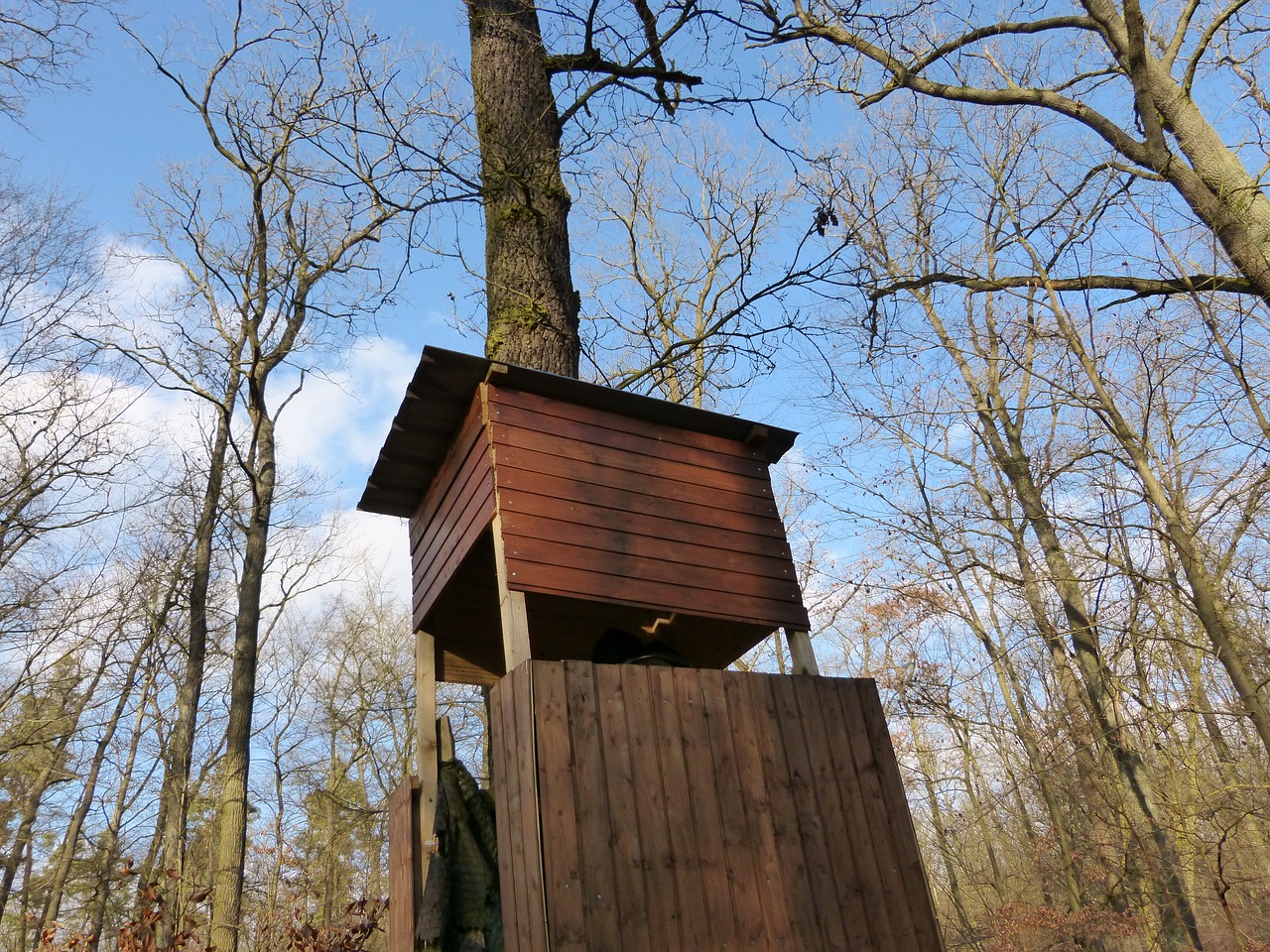 camouflage hut observation post free photo