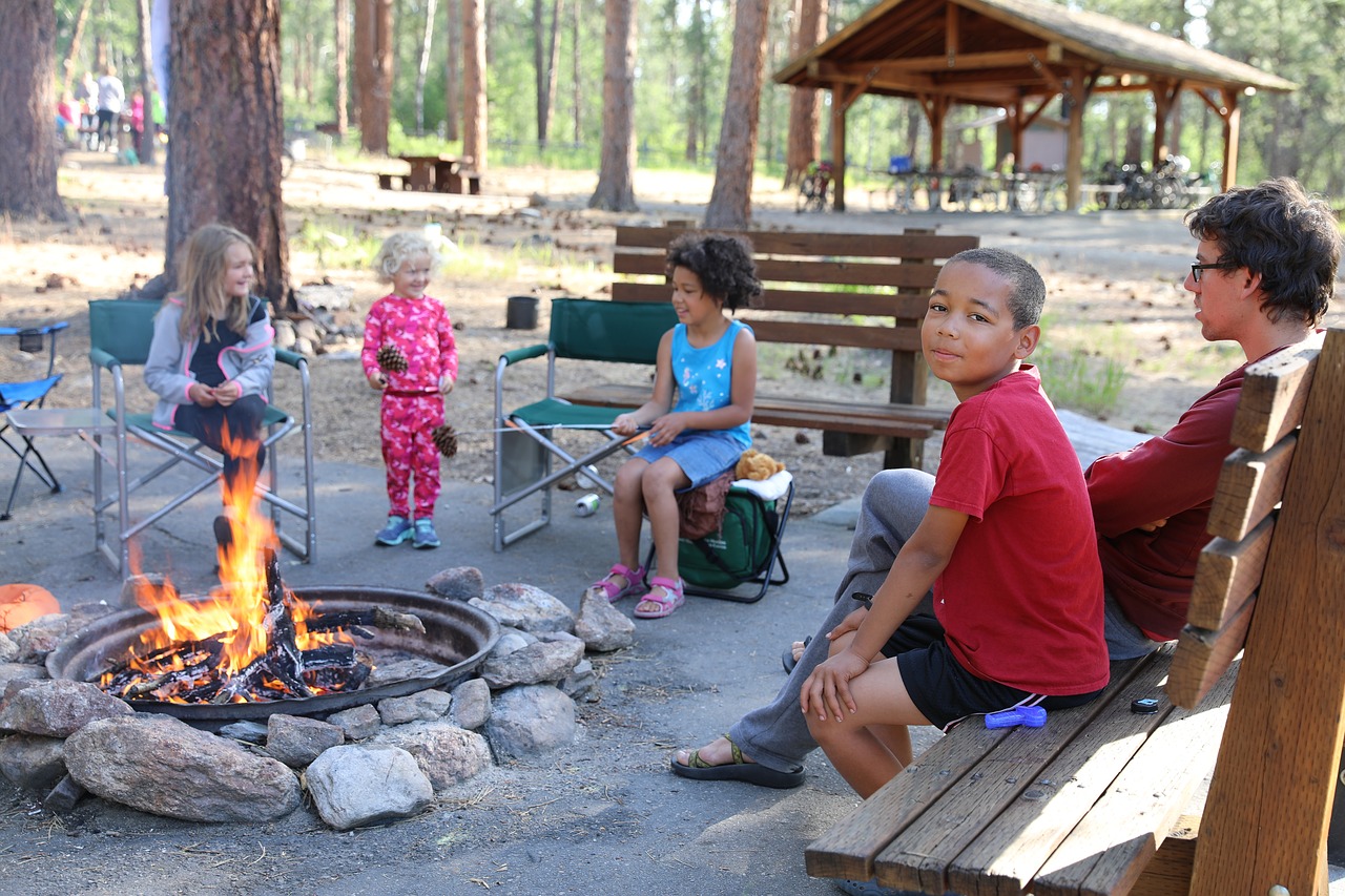 campfire  kids  nature free photo