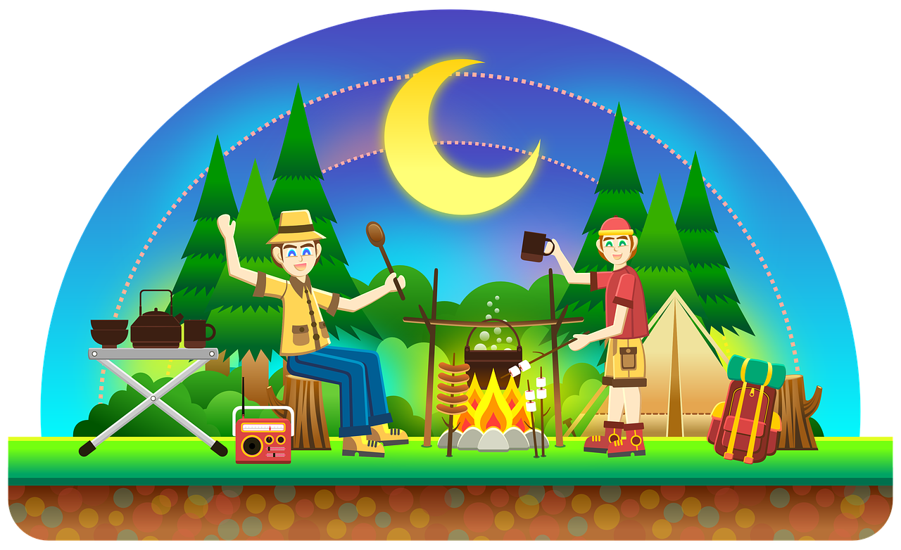 camping outdoors outdoor activity free photo