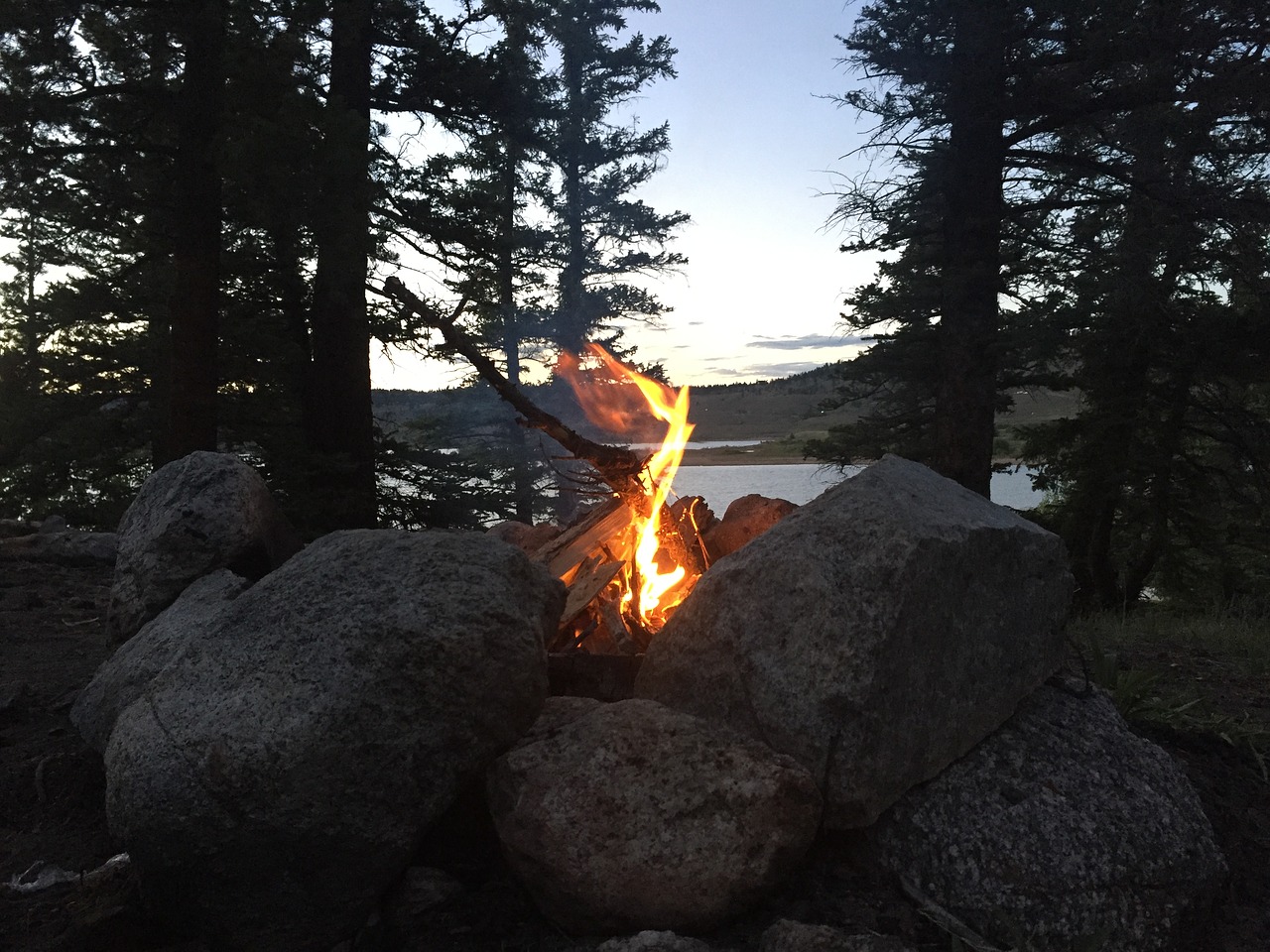 camping fire flame free photo