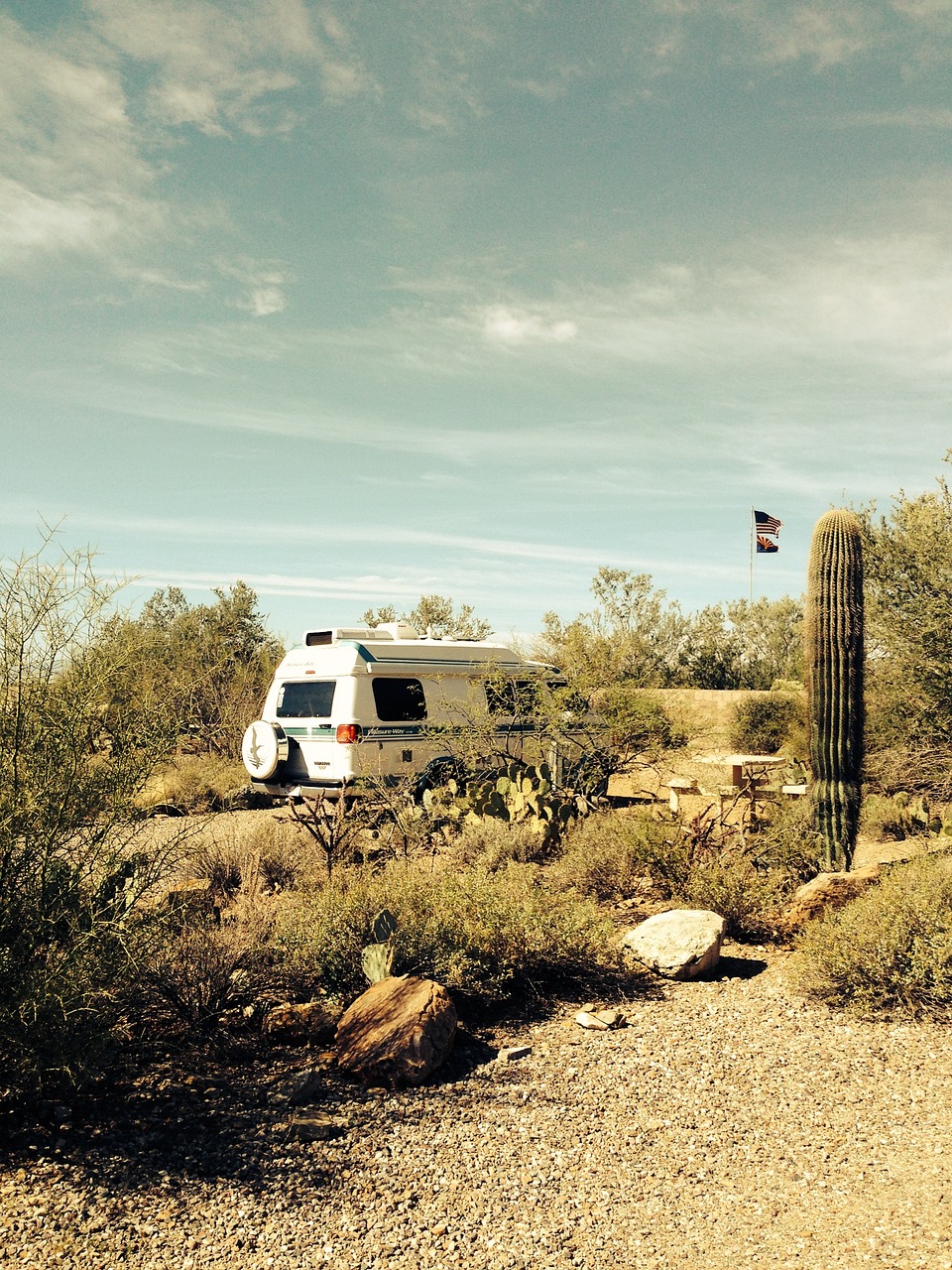 camping arizona desert camper van free photo