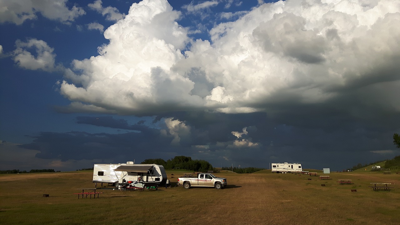 camping clouds travel free photo