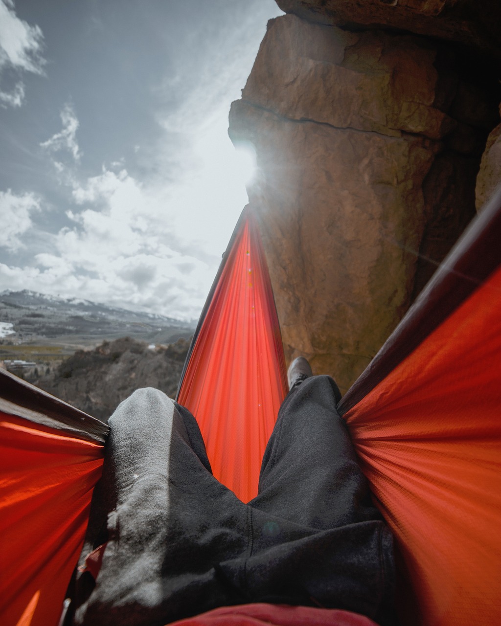 camping hammock people free photo