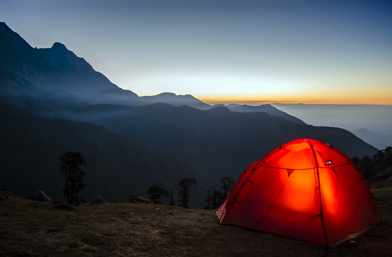 camping travel sunrise free photo