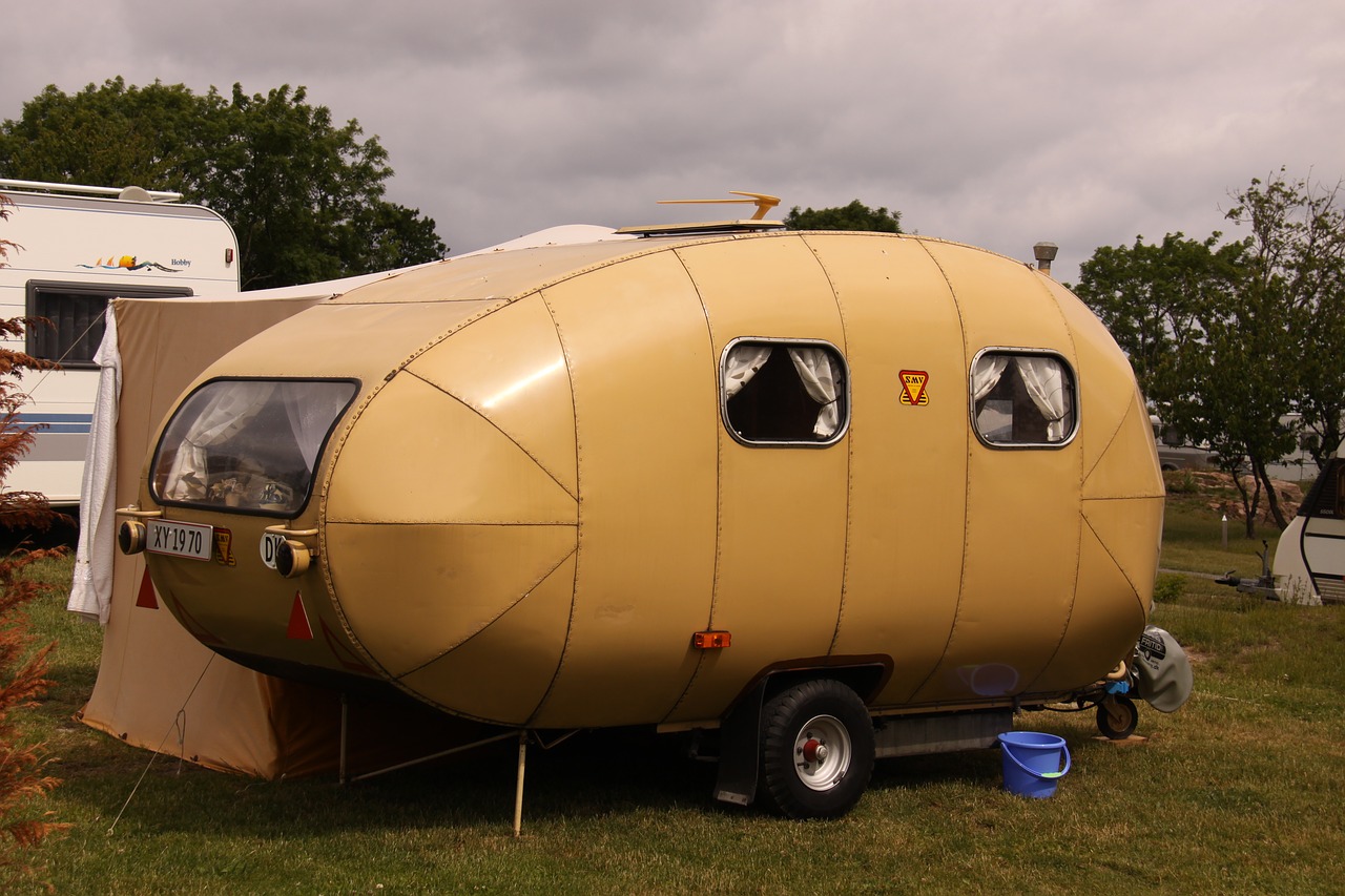 camping wagon holiday free photo