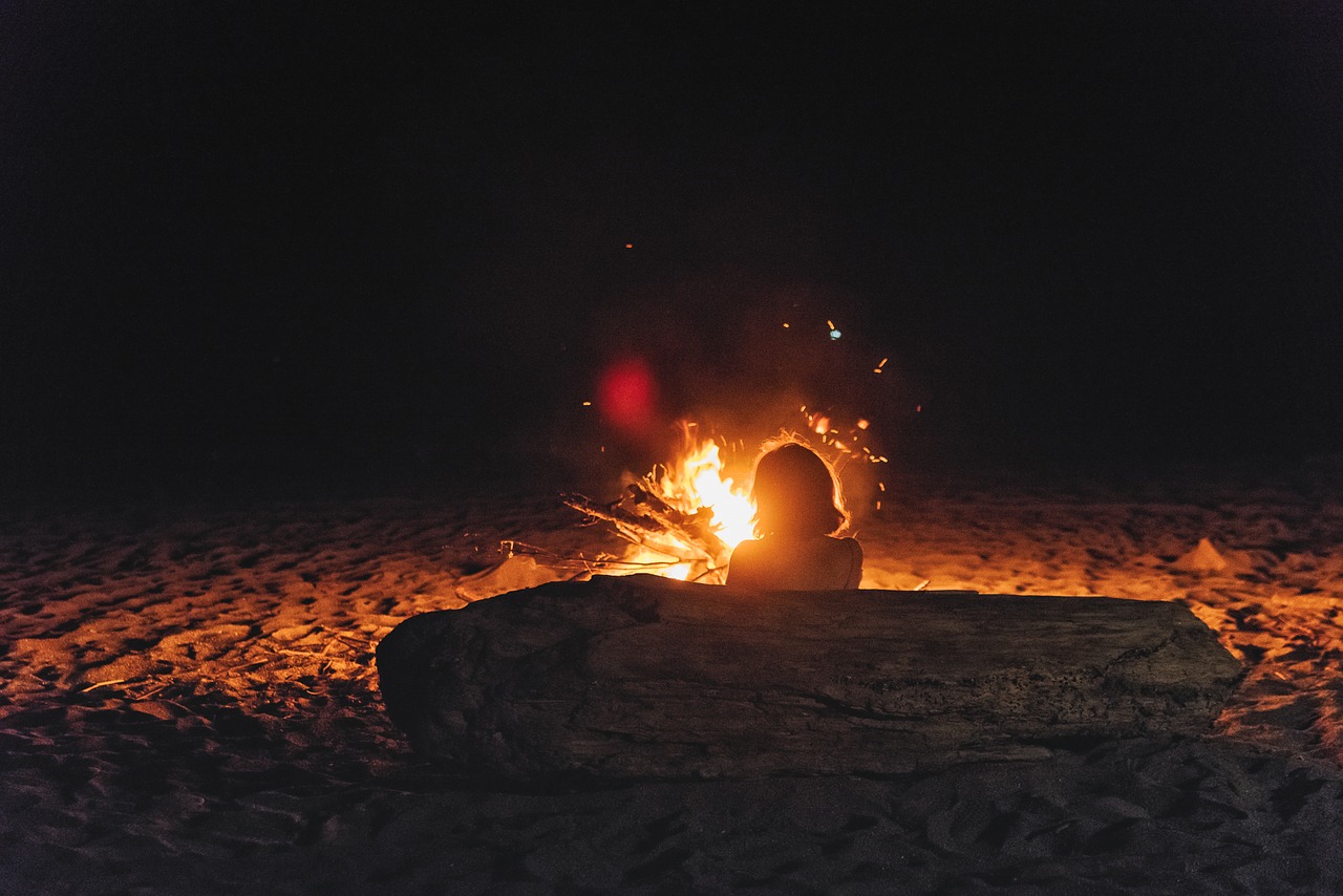 camping camp fire fire free photo