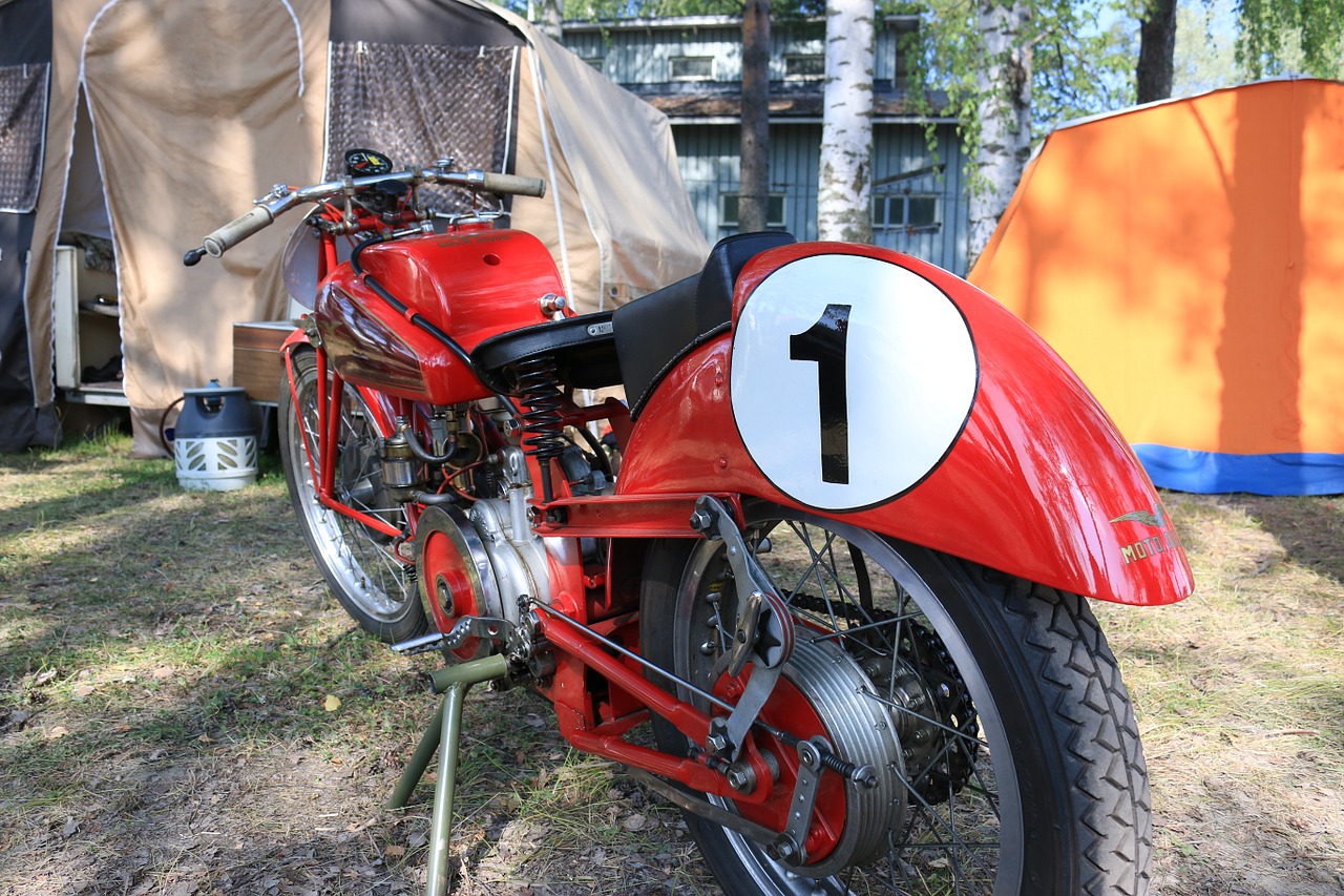 camping retro motorbike free photo