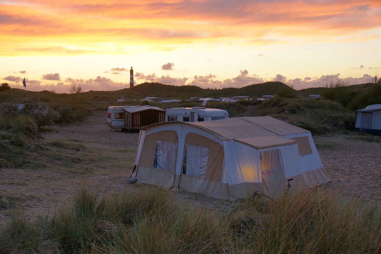 campsite folding caravan amrum free photo