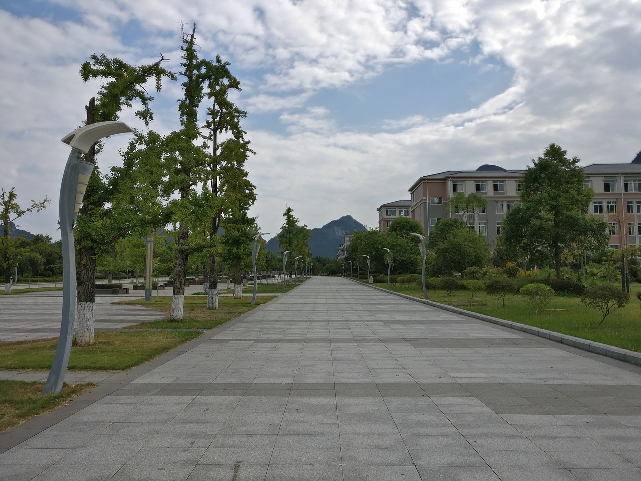 campus guilin university of electronic technology blue sky and white clouds free photo