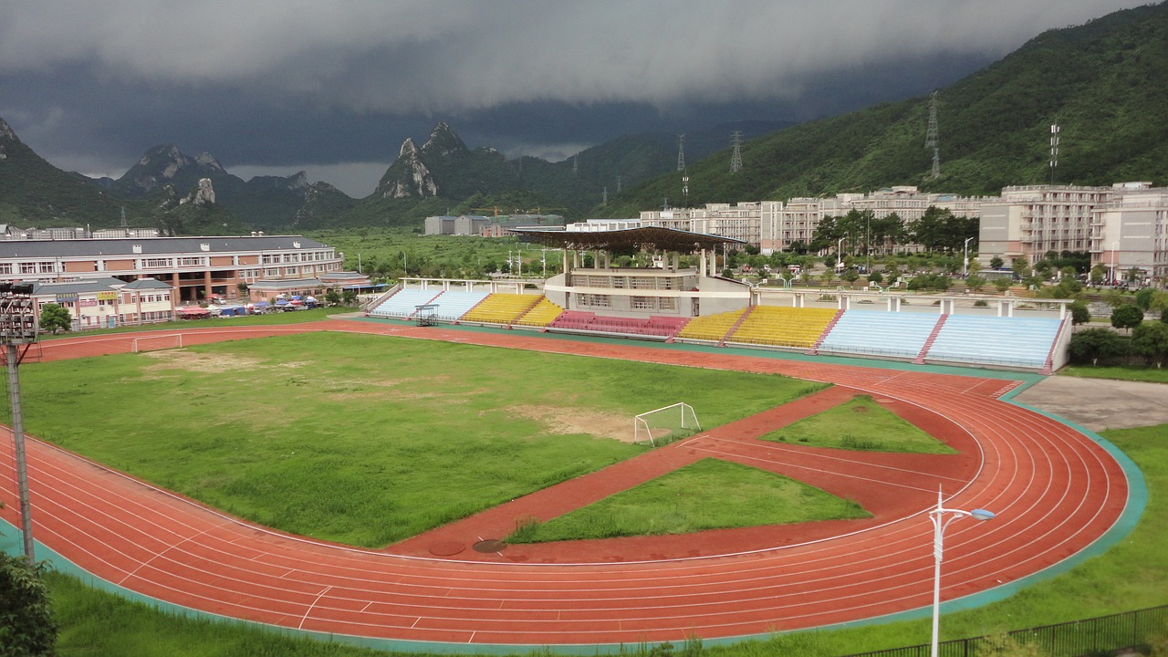 campus athletic field guilin free photo