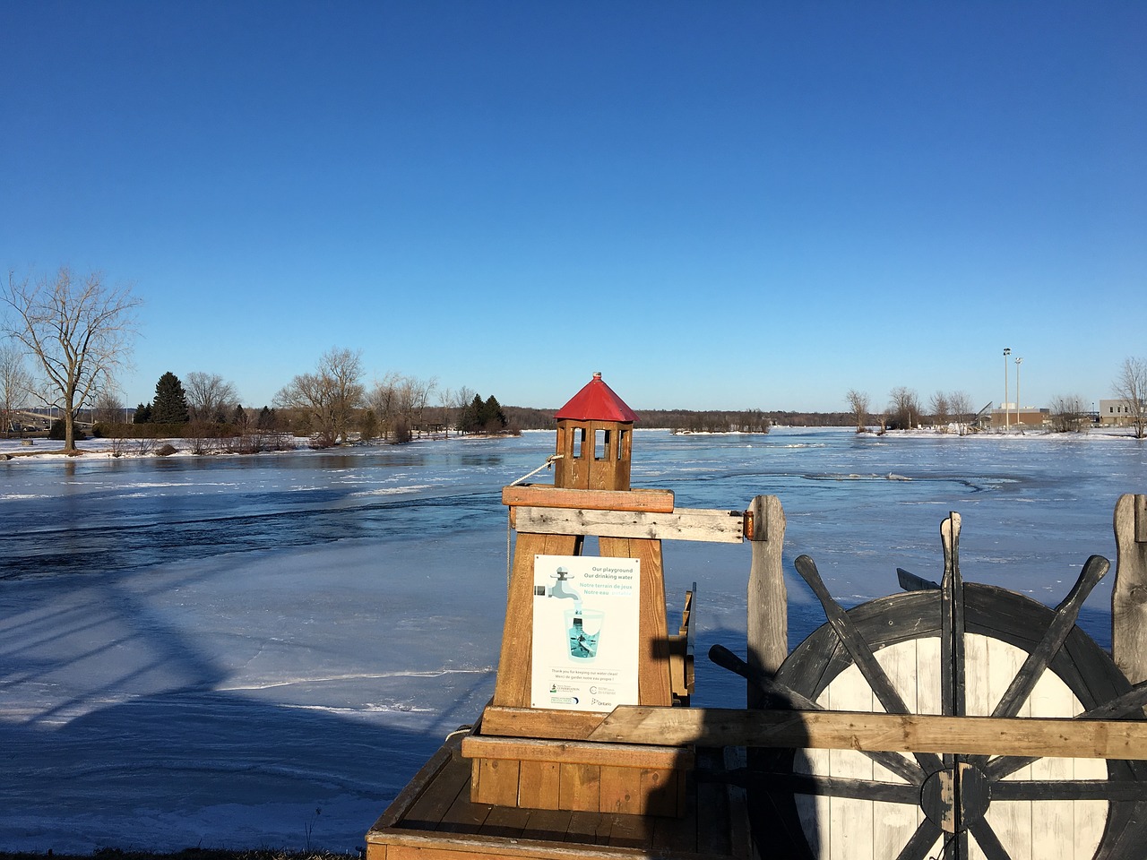 canada frozen lake water free photo