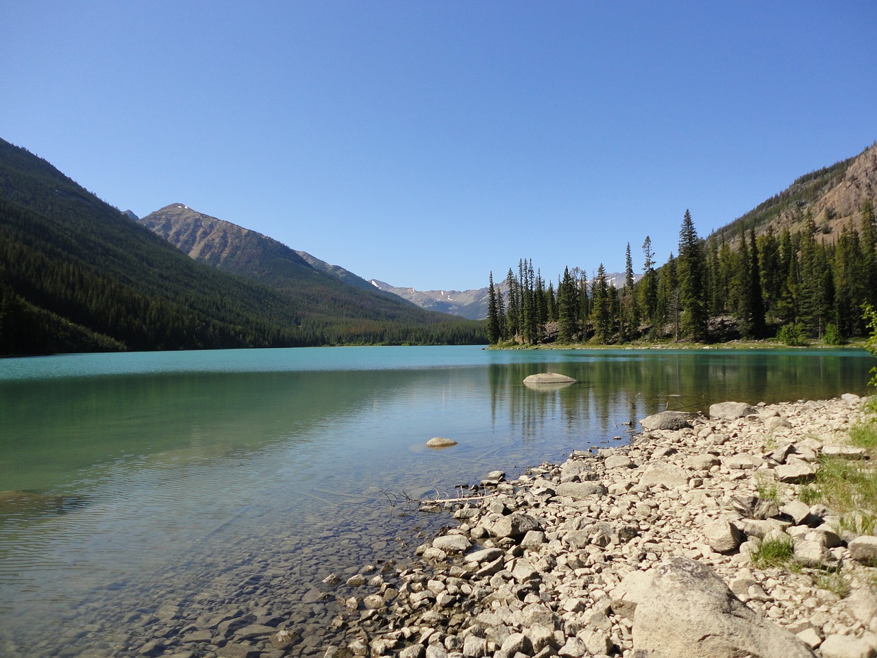 canada lake mountains free photo