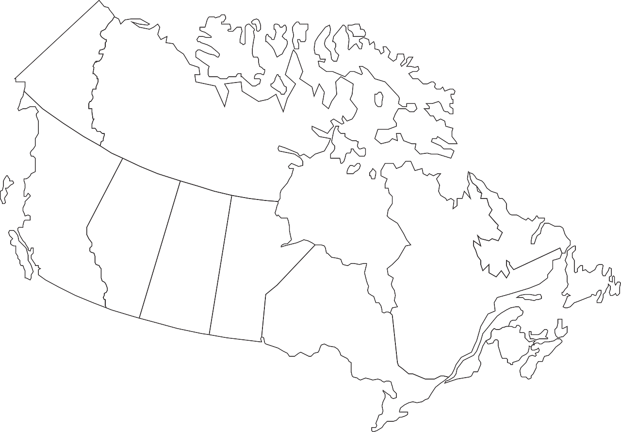 canada map geography free photo