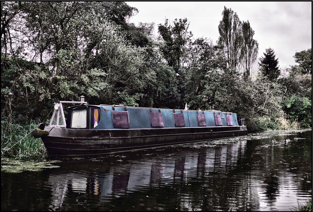 canal barge water free photo