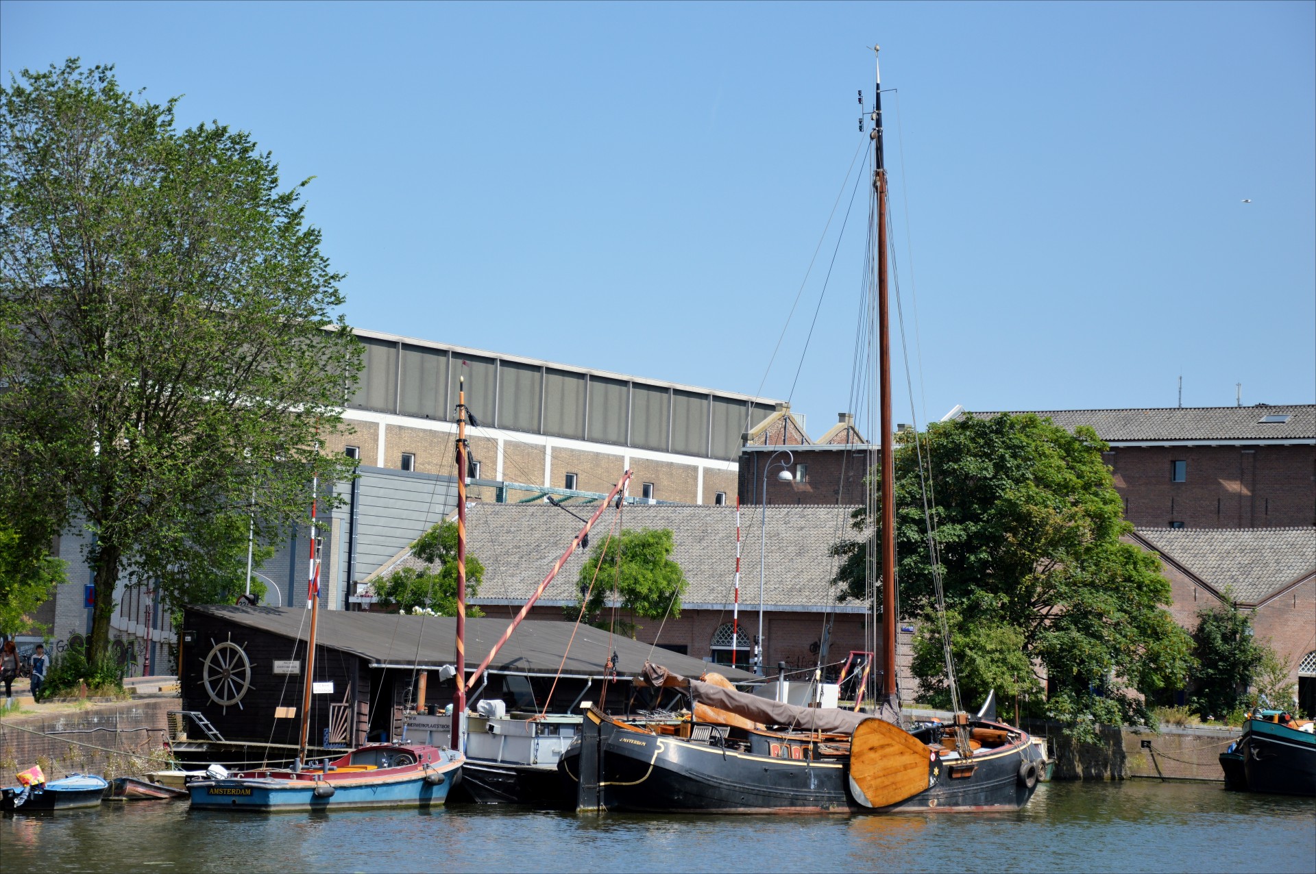 canal ships amsterdam free photo