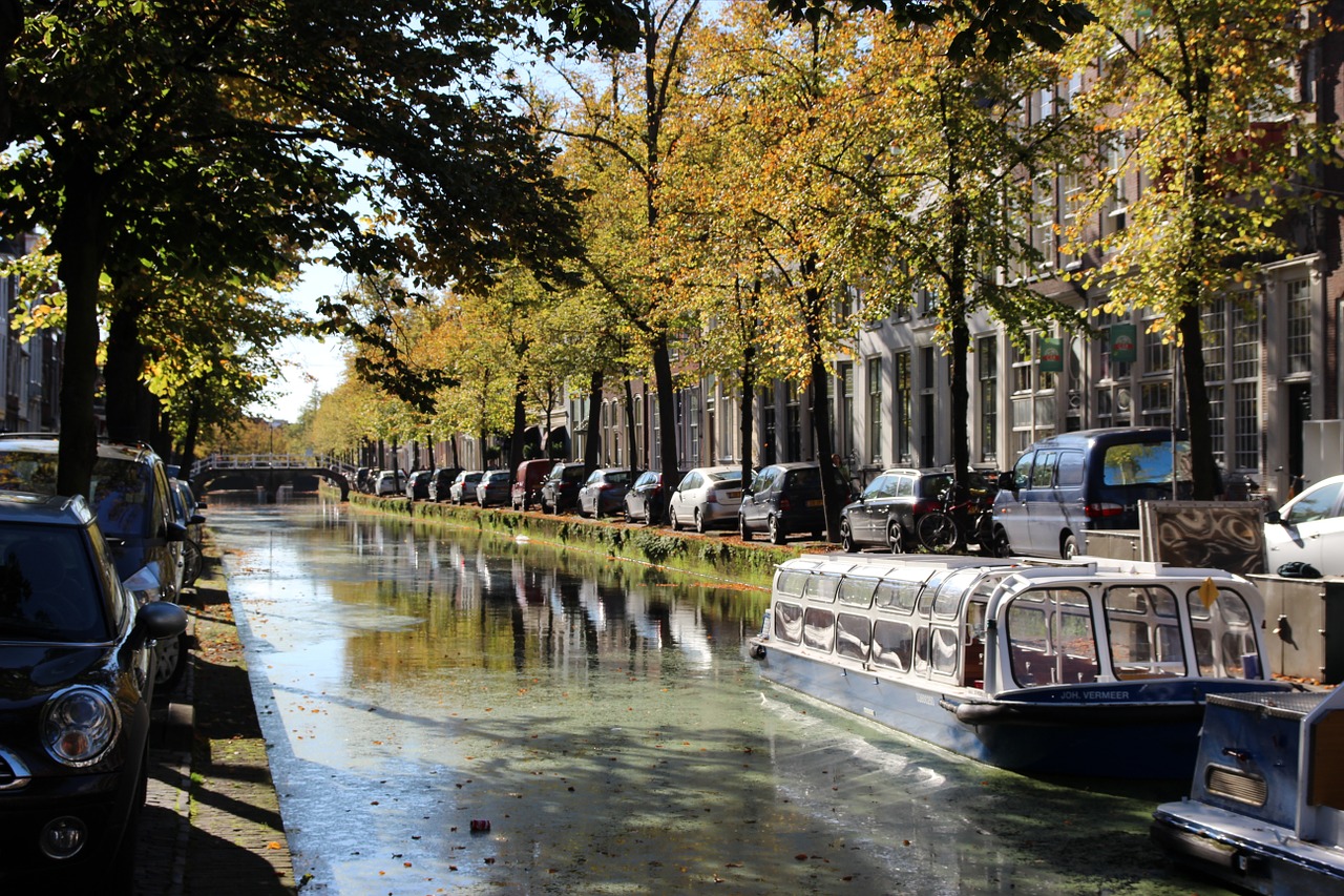 delft canal boat canals free photo