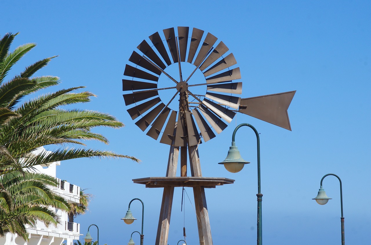 canary lanzarote wind turbine free photo