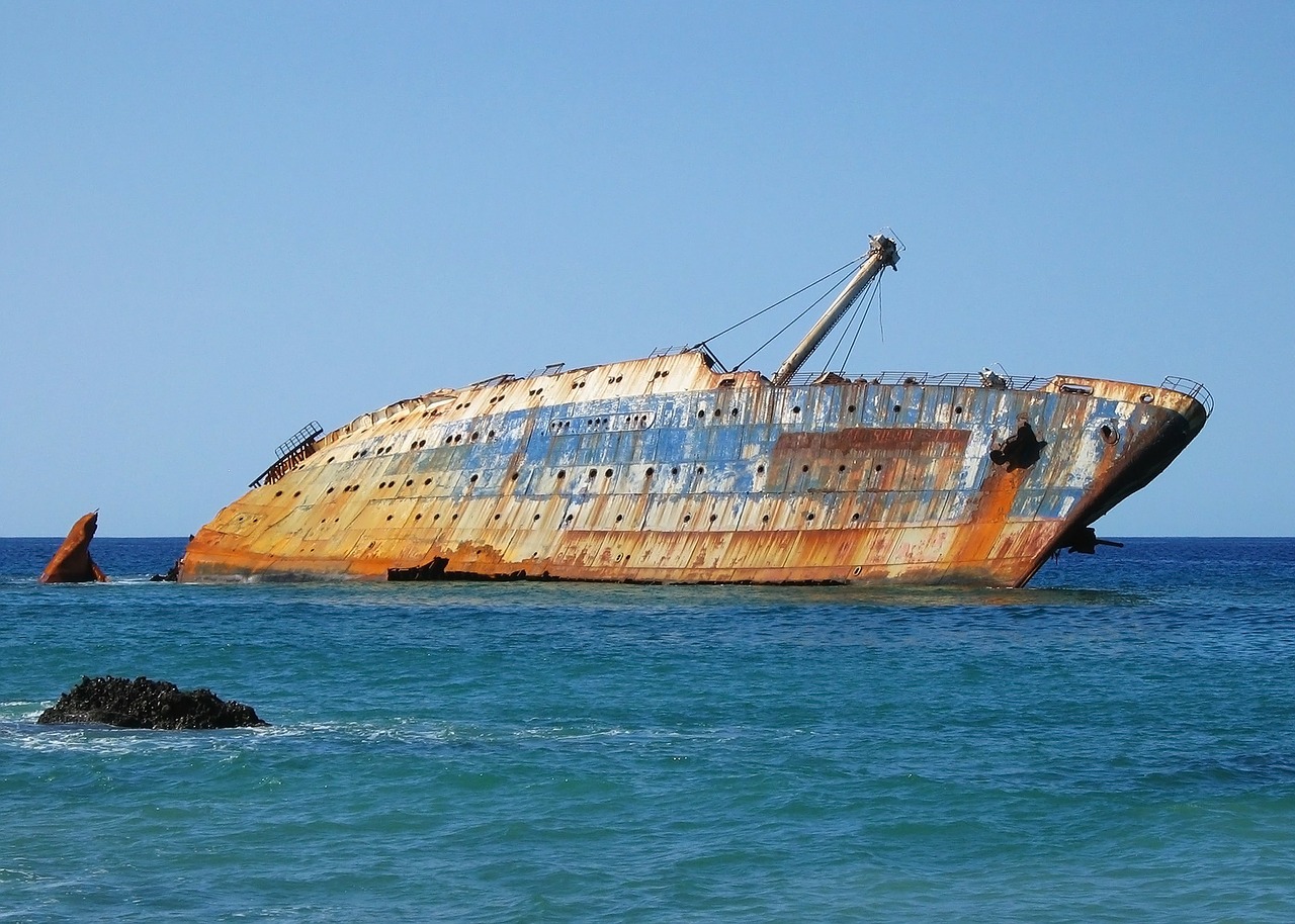 canary islands shipwreck ship free photo