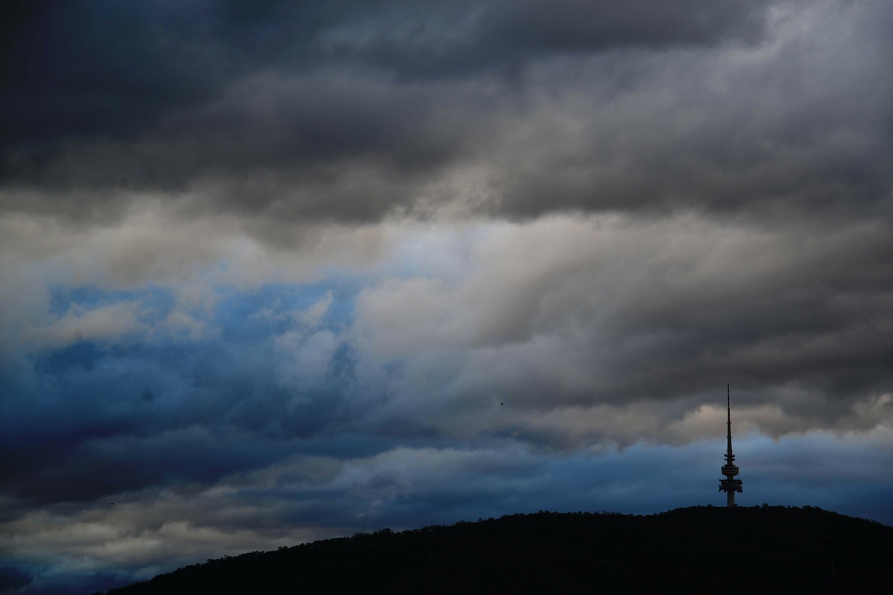 canberra telstra tower bad weather free photo