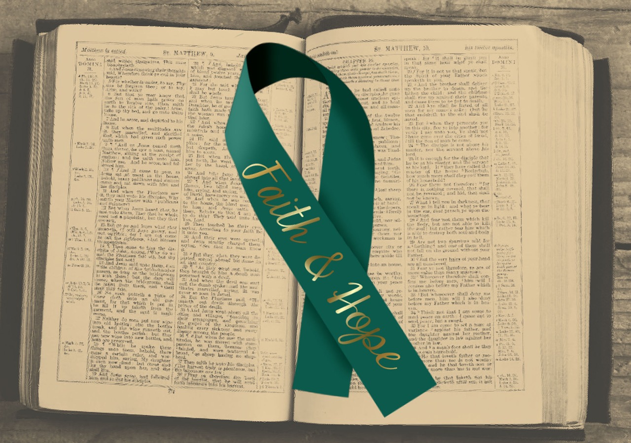 cancer ribbon bible faith free photo