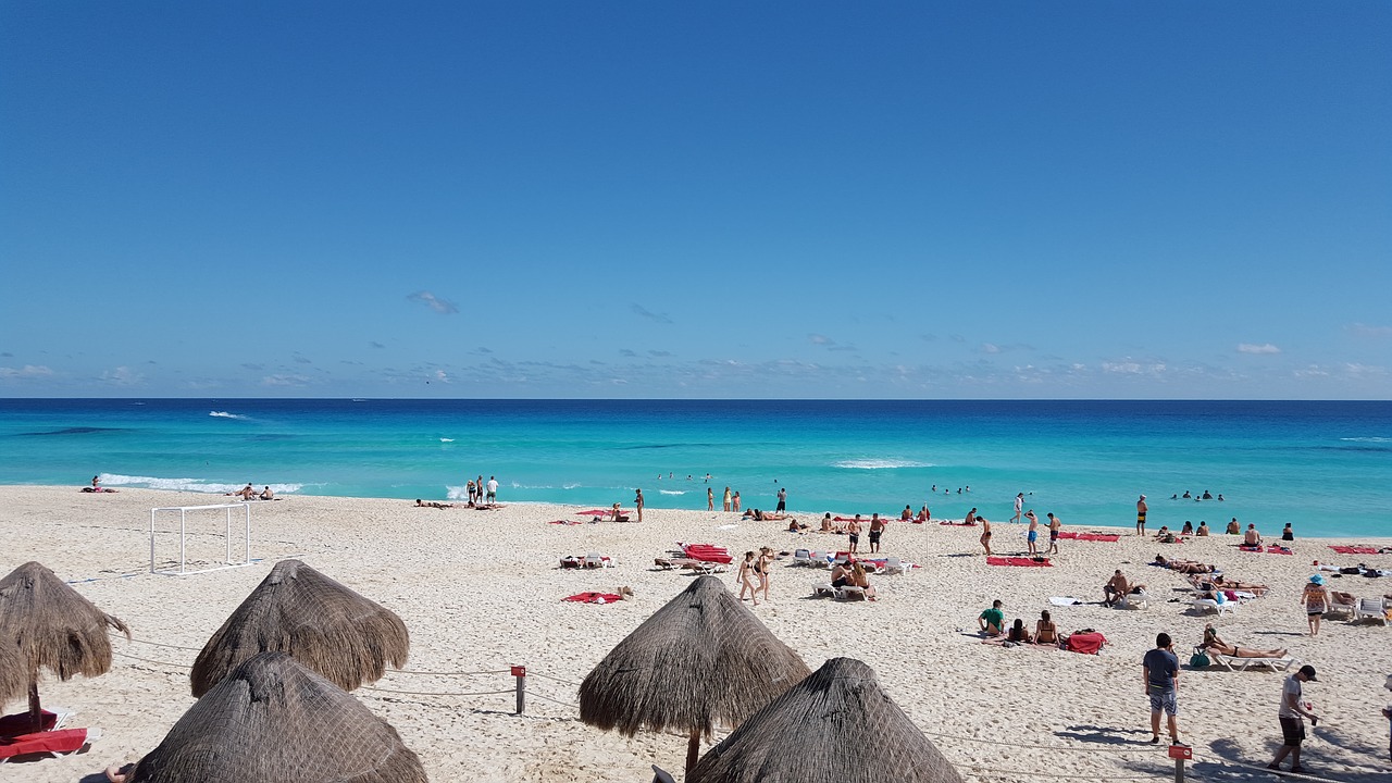 cancun beach sun free photo