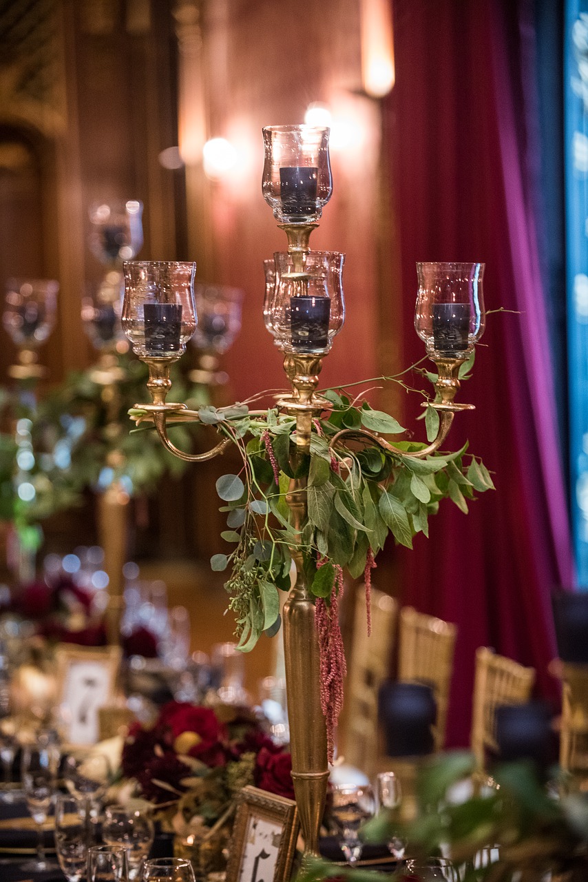 candelabra  candles  centerpiece free photo