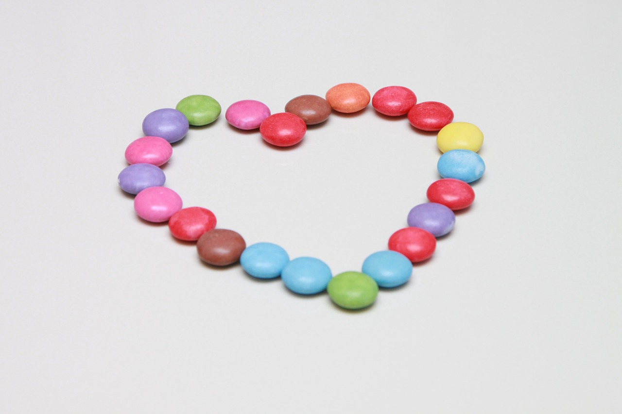 candies colored heart free photo