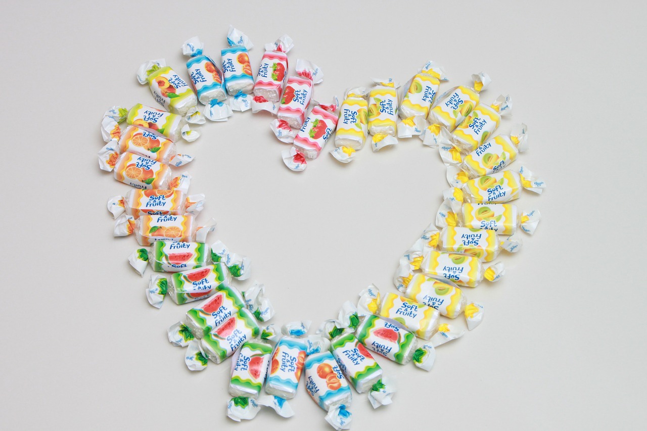 candies colored heart free photo