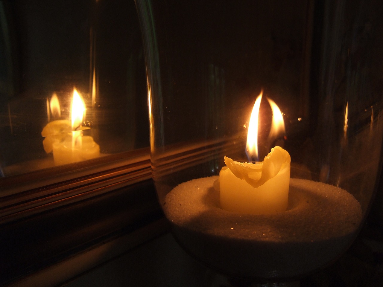 candle reflection mirror free photo