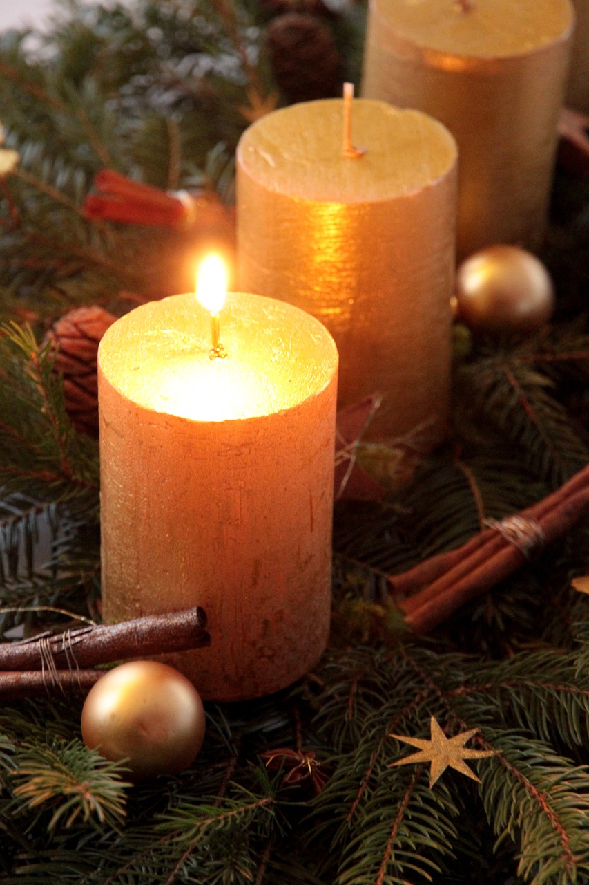 candle advent wreath advent arrangement free photo