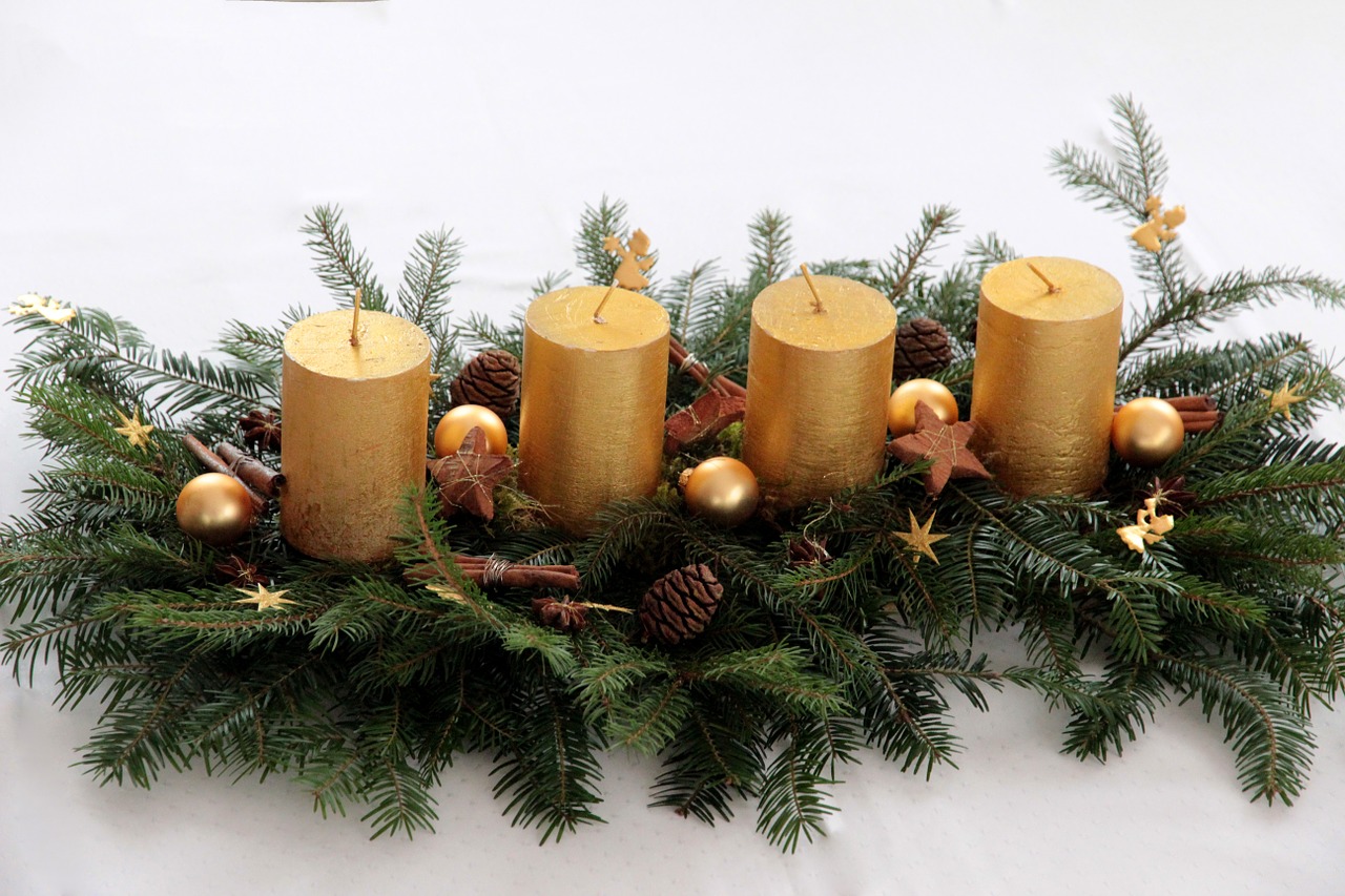 candle advent wreath advent arrangement free photo