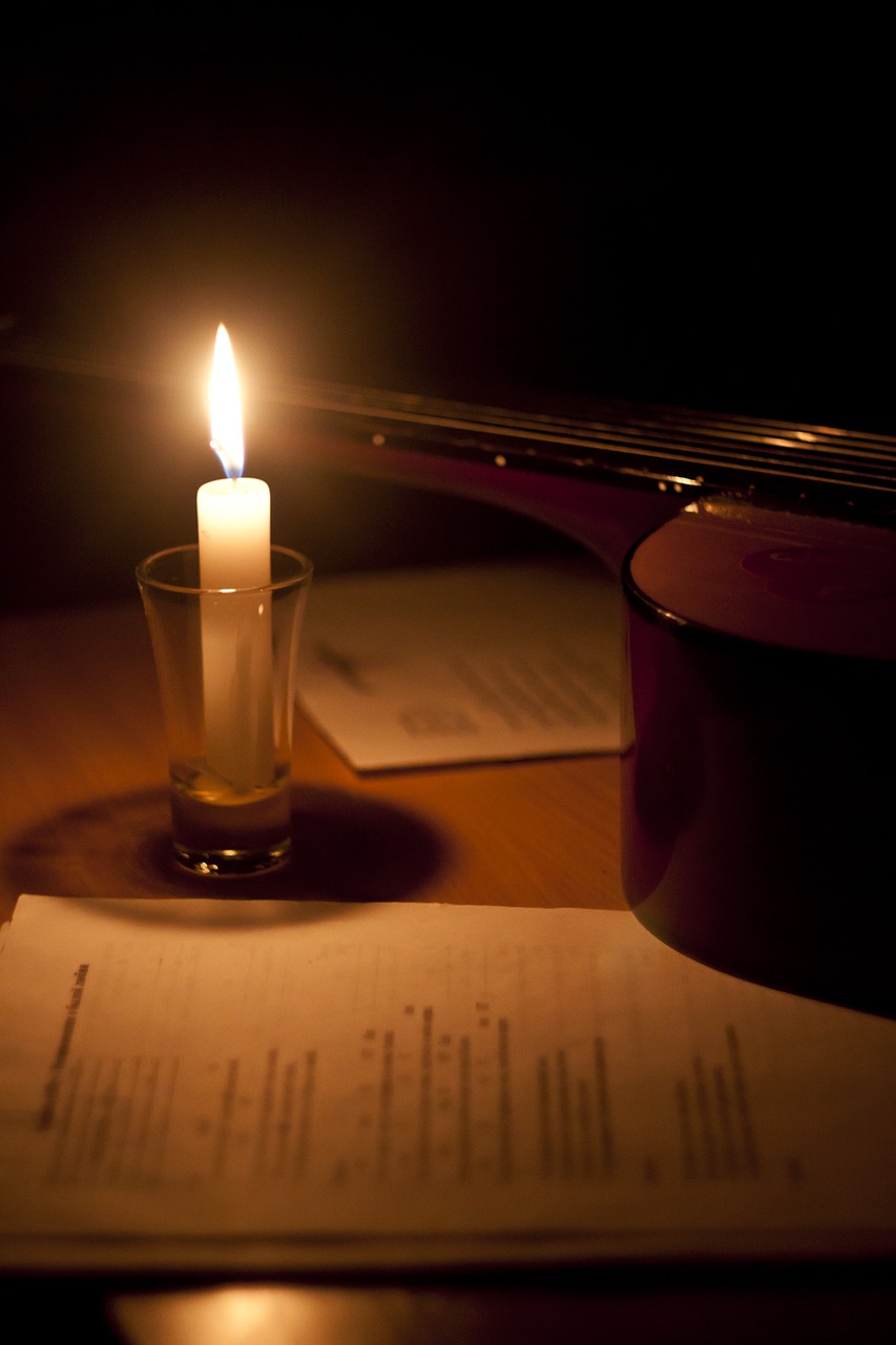 candle guitar poetry free photo
