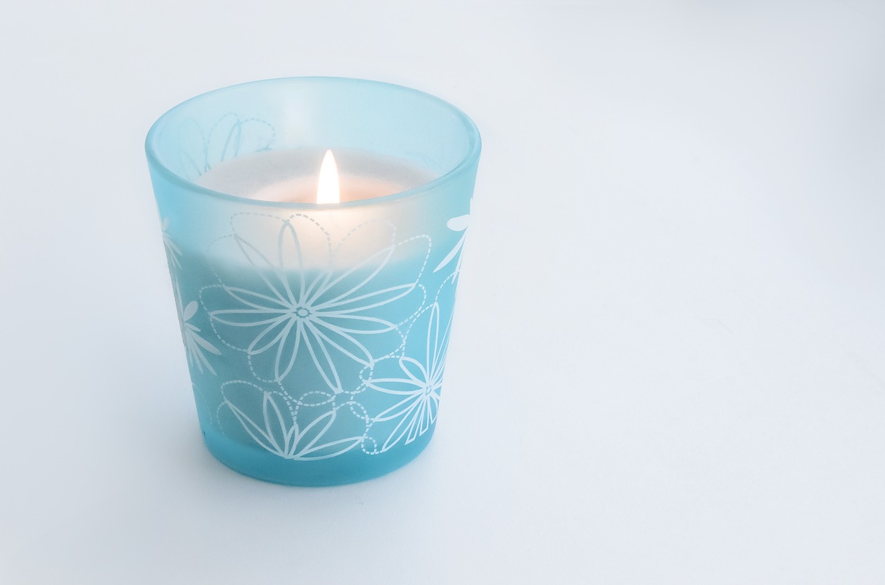 candle fire blue free photo