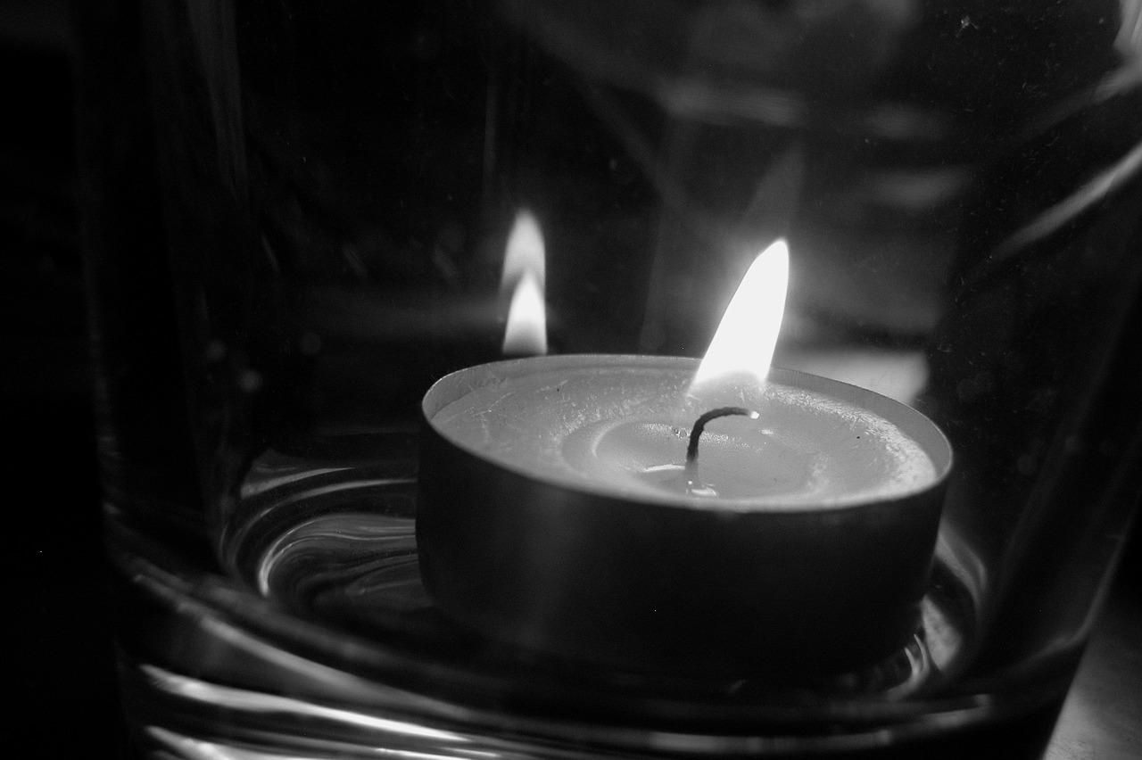 candle glass black and white free photo