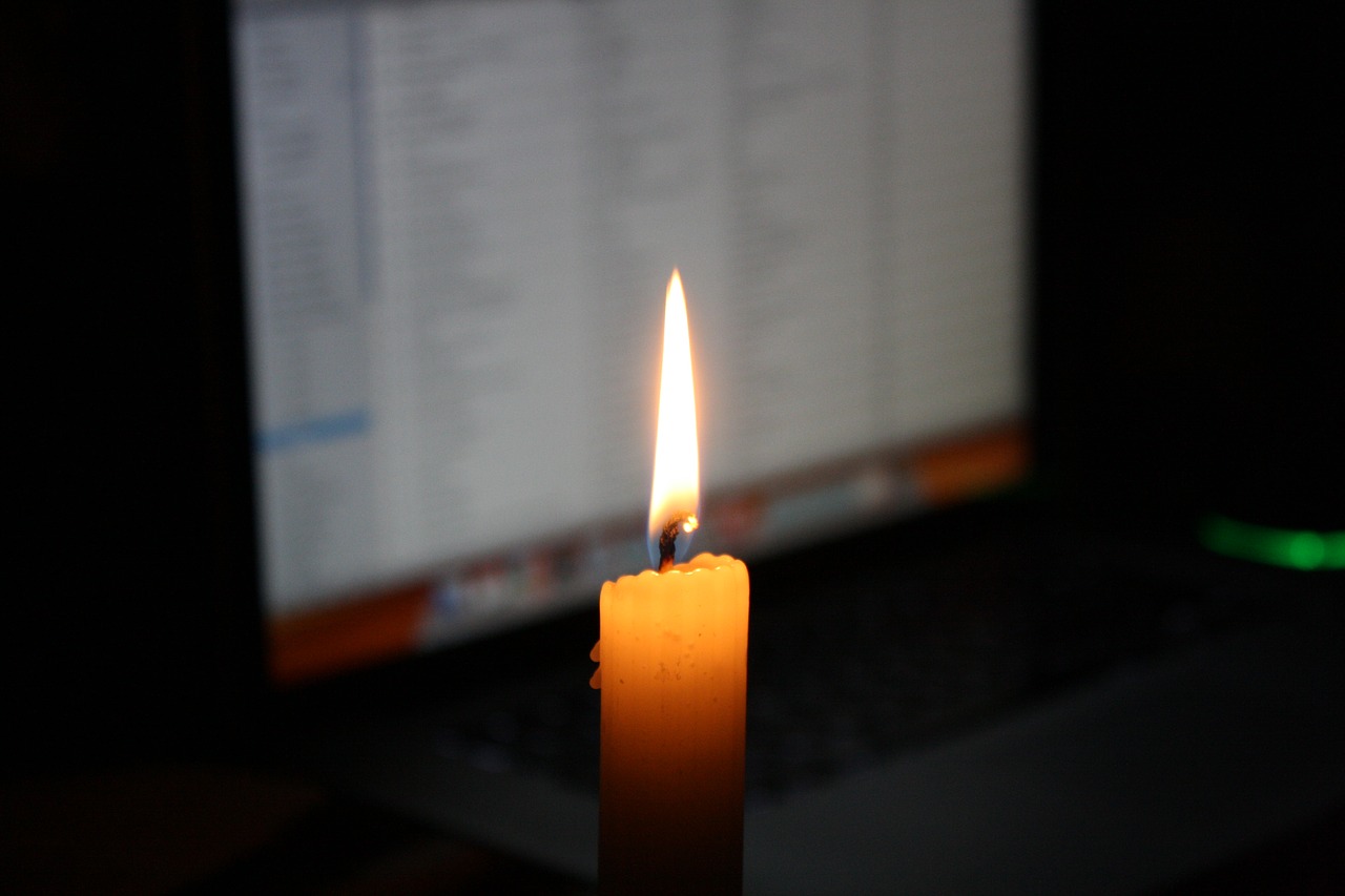 candle laptop computer free photo