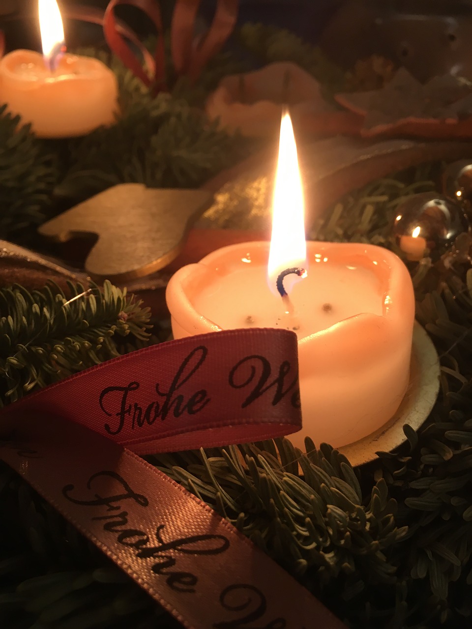 candle christmas ribbon free photo