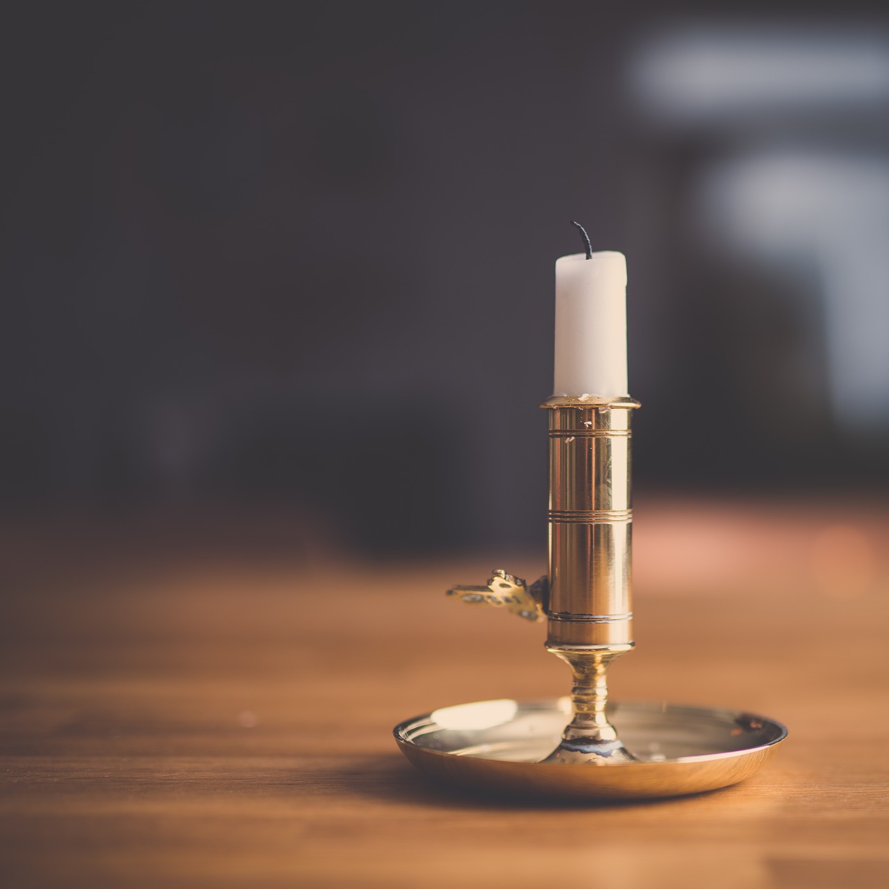 candle wooden table free photo