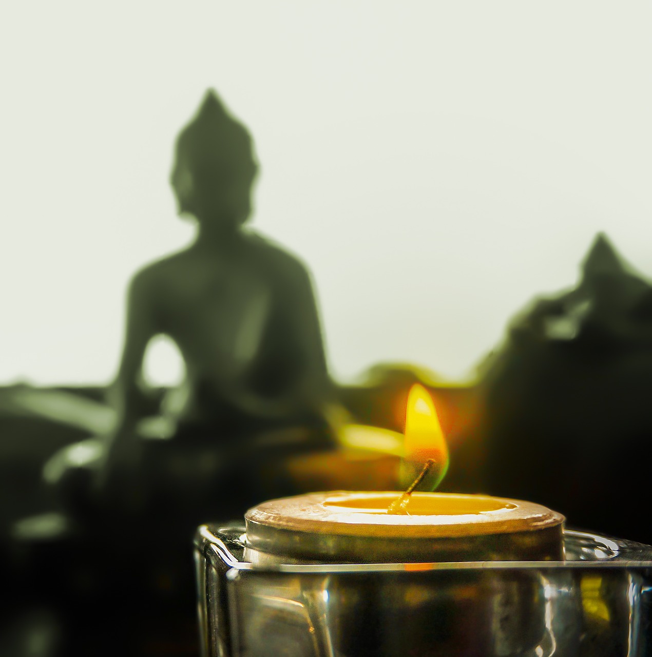 candle buddha statue religion free photo