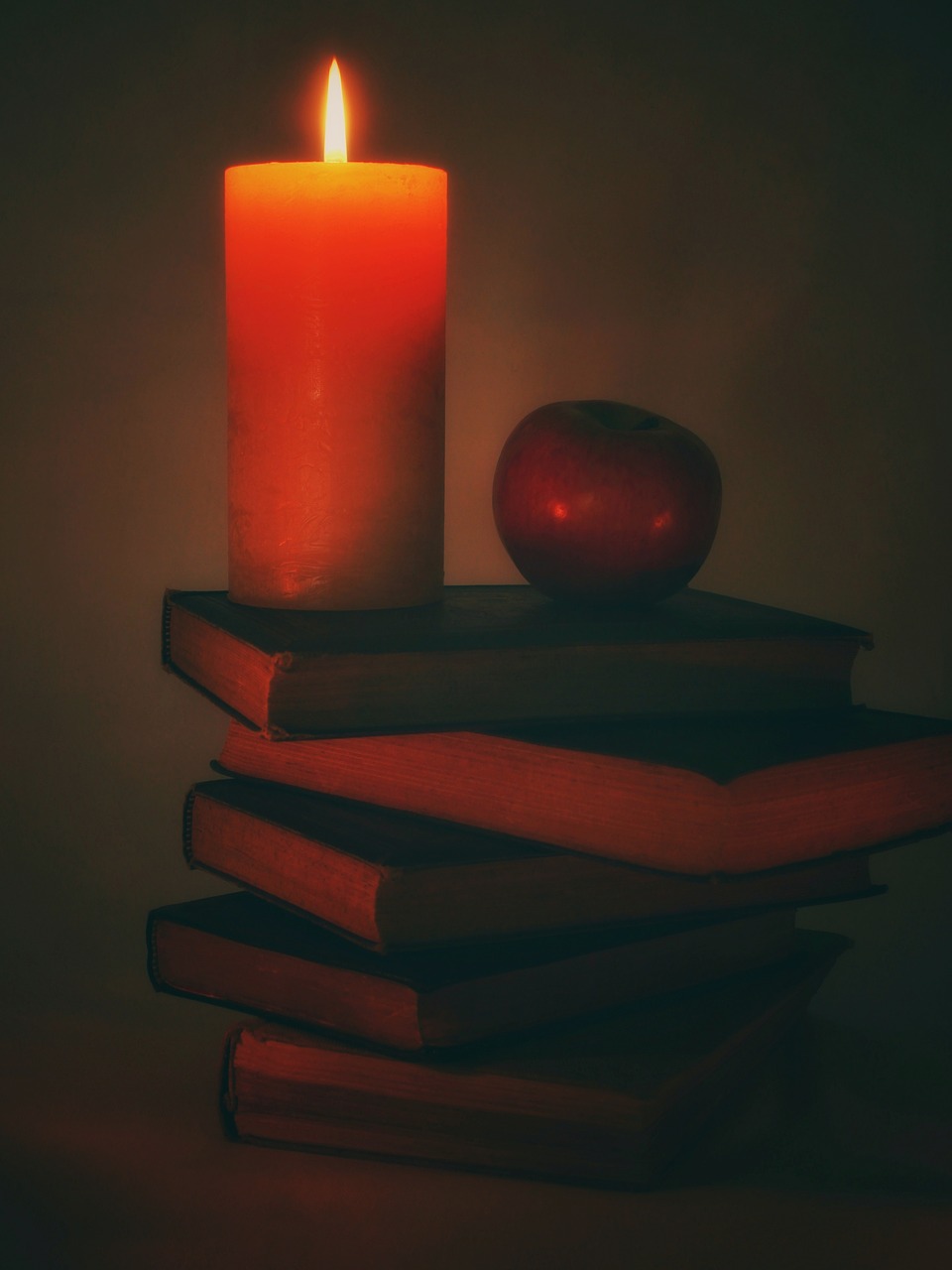 candle  book stack  books free photo