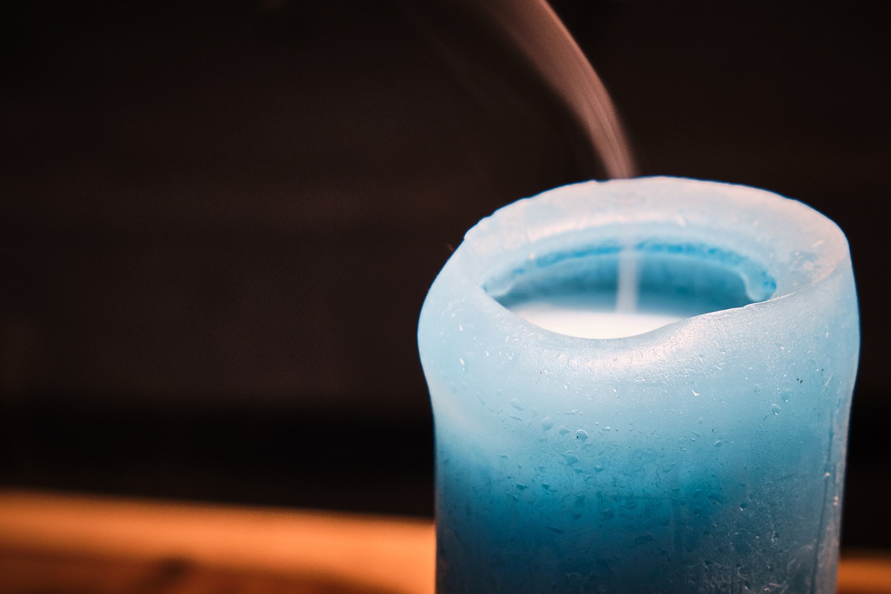 candle  blue  close up free photo