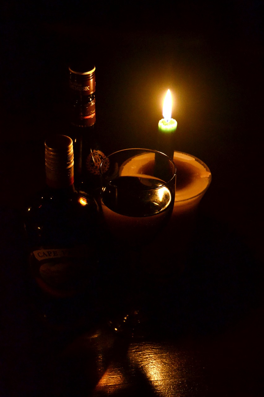 candle light no electricity wine free photo