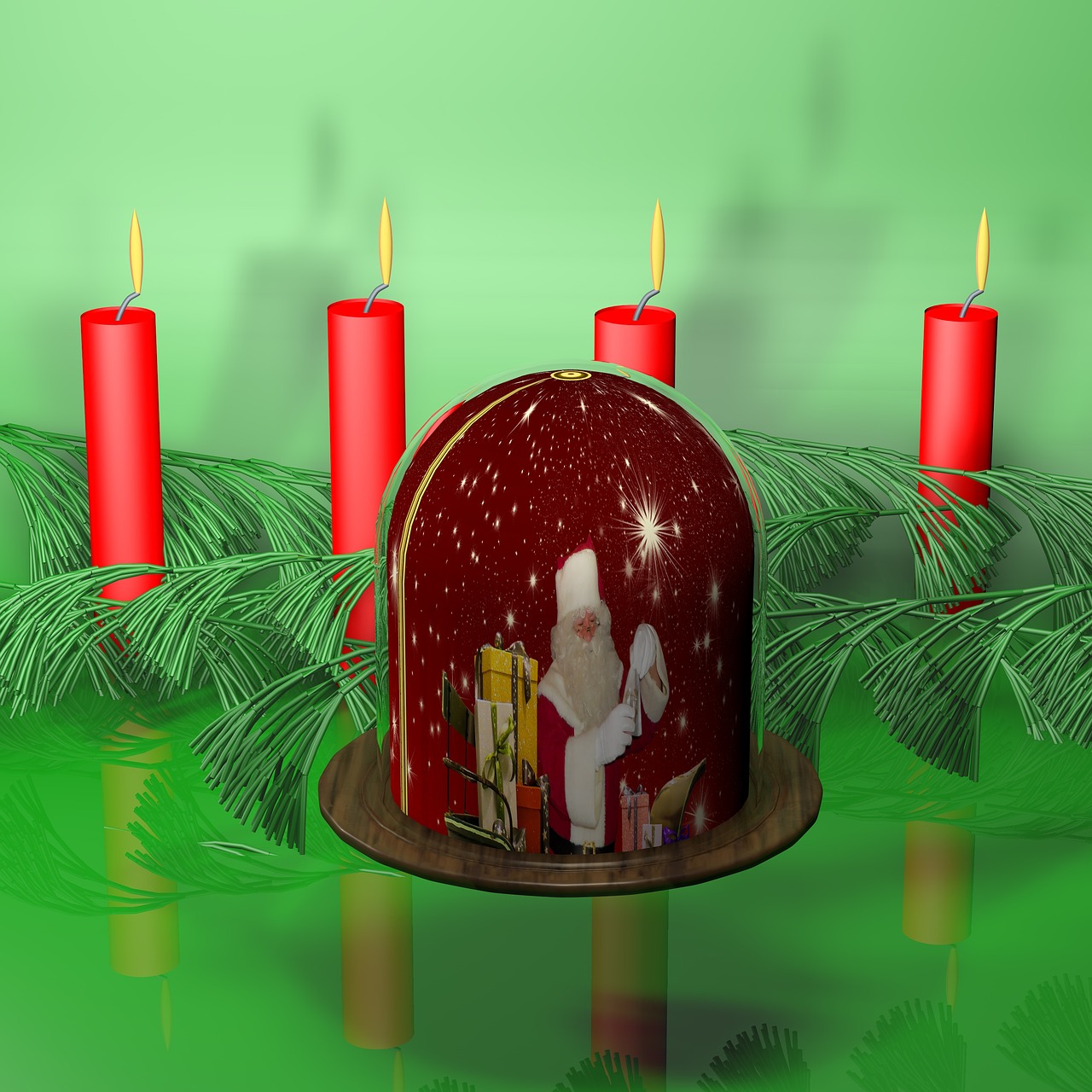 candles santa claus ball free photo